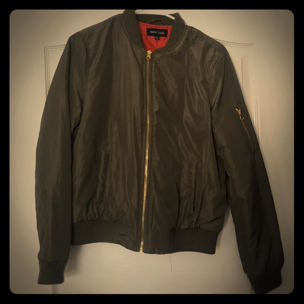 Olive green bomber style jacket
